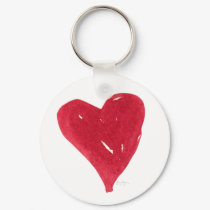 Red Heart Keychain by ginyhogan Red Heart Keychain
