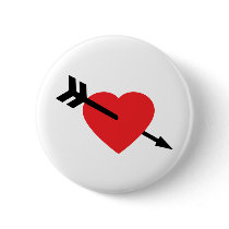 Red Heart Love Amor Arrow buttons