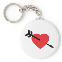 Red Heart Love Amor Arrow Keychains