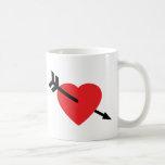 Red Heart Love Amor Arrow Mug