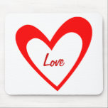Red Heart Love Mousepad mousepads