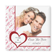 Red Heart Love Photo Save The Date Magnet magnet