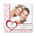 Red Heart Love Photo Save The Date Magnet magnet