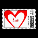 Red Heart Love Postage Stamp stamps