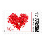 Red Heart LOVE Postage Stamps stamps