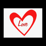 Red Heart Love Postcard postcards