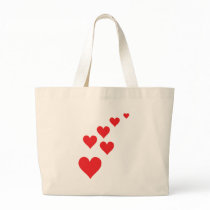 Red Heart Love Rain - Valentine�s Day Tote Bags