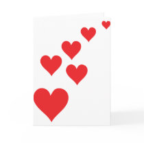 Red Heart Love Rain - Valentine�s Day Greeting Card