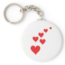 Red Heart Love Rain - Valentine�s Day Keychains