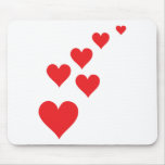Red Heart Love Rain - Valentine�s Day mousepads