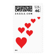 Red Heart Love Rain - Valentines Day stamp