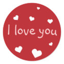 Red heart love Valentine's day custom party favor sticker