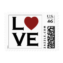 Red Heart Love Wedding stamps