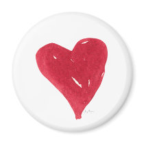 Red Heart Magnet by ginyhogan Red Heart Magnet