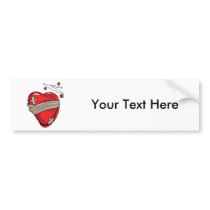 Red Heart Mending Broken Hearts Love Bumper Stickers