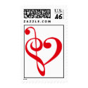 Red Heart Music Stamp stamp