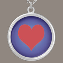 Red Heart on Blue Sapphire necklaces