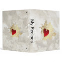 Red Heart on Gold Filigree binder