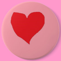 Red Heart on Pink buttons by eelkat Red Heart on Pink buttons