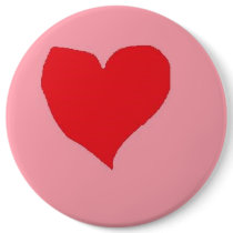 Red Heart on Pink buttons by eelkat Red Heart on Pink buttons