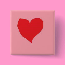 Red Heart on Pink buttons by eelkat Red Heart on Pink buttons