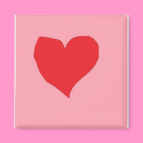Red Heart on Pink magnets by eelkat Red Heart on Pink magnets