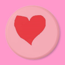 Red Heart on Pink magnets by eelkat Red Heart on Pink magnets