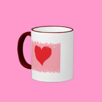 Red Heart on Pink mugs by eelkat Red Heart on Pink mugs
