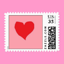 Red Heart on Pink postage by eelkat Red Heart on Pink postage