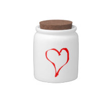 Red Heart on White. Candy Dish