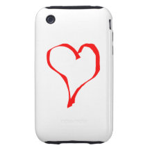 Red Heart on White. iPhone 3 Tough Covers