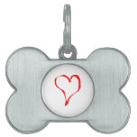 Red Heart on White. Pet ID Tag