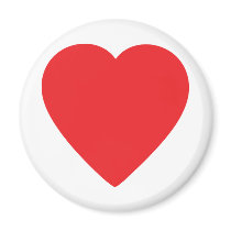 red heart one fridge magnet