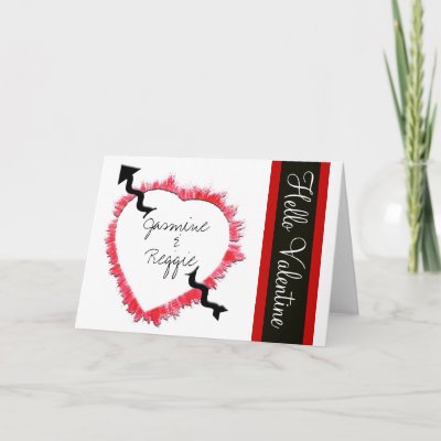 Red Heart Outline With Arrow Cards by Exit178