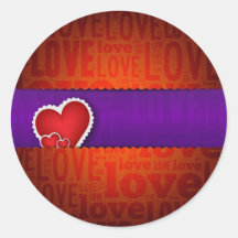 Red heart paper classic valentine s day sticker