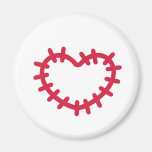 Red heart patch fridge magnets