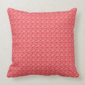 Red Heart Pattern Decorative Pillow