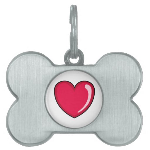 Red Heart Pet Name Tag
