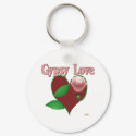 Red Heart Pink Rose Gypsy Love keychains
