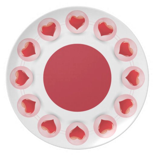 Red Heart plate Zazzle