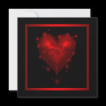 Red Heart Red Black Wedding Invitations
