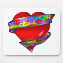Red Heart Ribbon mousepads by wolfmama Red Heart Ribbon mousepads