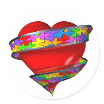 Red Heart Ribbon stickers by wolfmama Red Heart Ribbon stickers