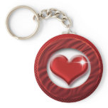 Red heart romantic keychains & keyrings