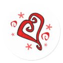 Red Heart Save the Date stickers