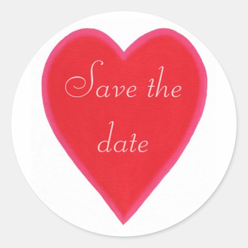 Red Heart Save the date Stickers Zazzle