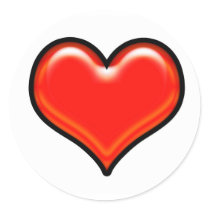 red  heart  sign stickers
