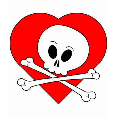 Red Heart Skull Shirts by dlreyes41