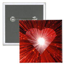 Red Heart square button badge