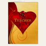 Red Heart Teacher Greeting Cards